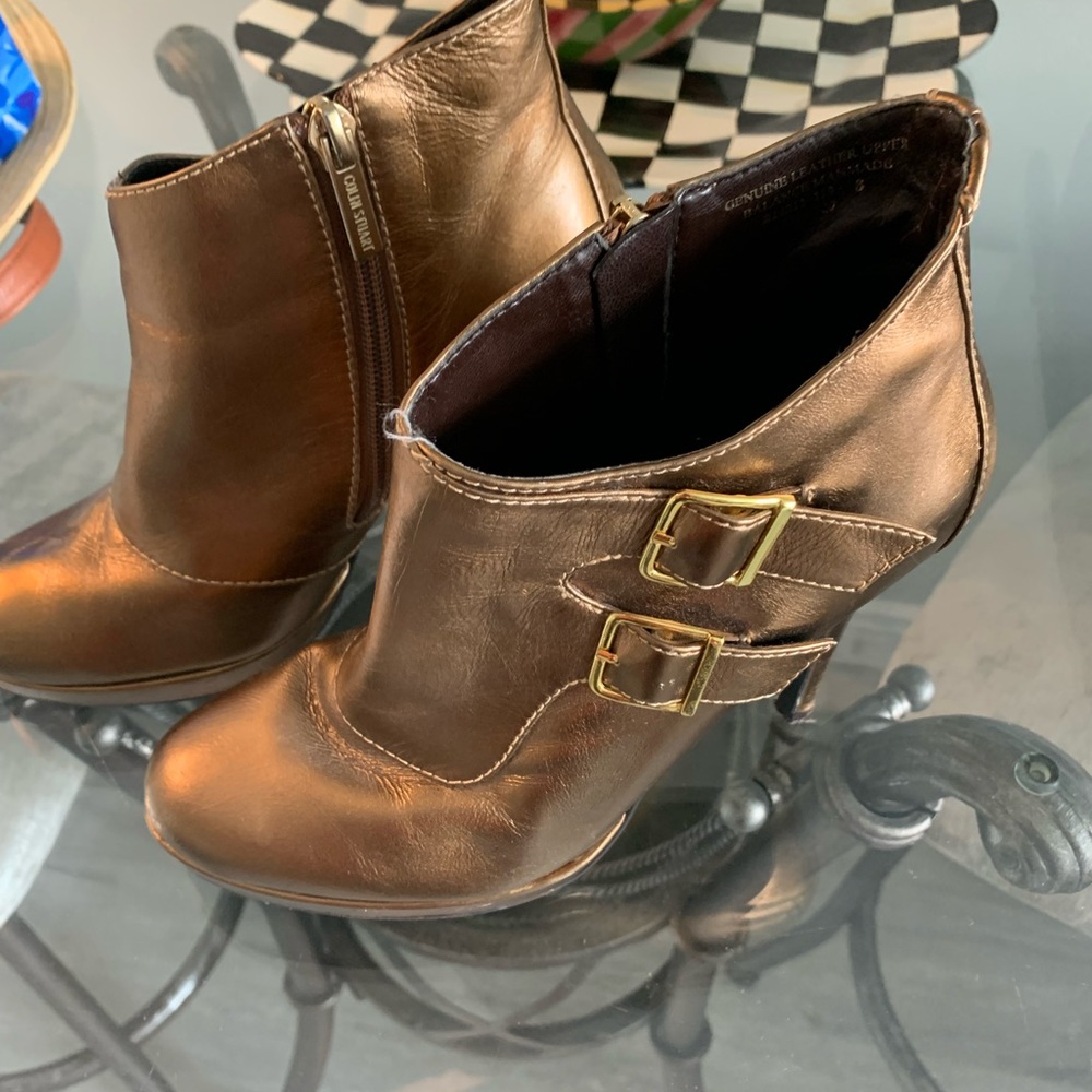 Bronze Ankle buckle booties - Colin Stuart